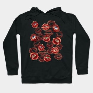 Eyeball in lip prints Hoodie